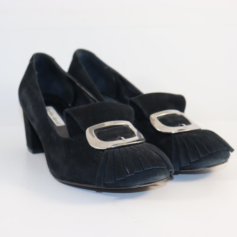 Charles David Black Suede Heels with Buckle Detail‎ – Women’s 9.5
